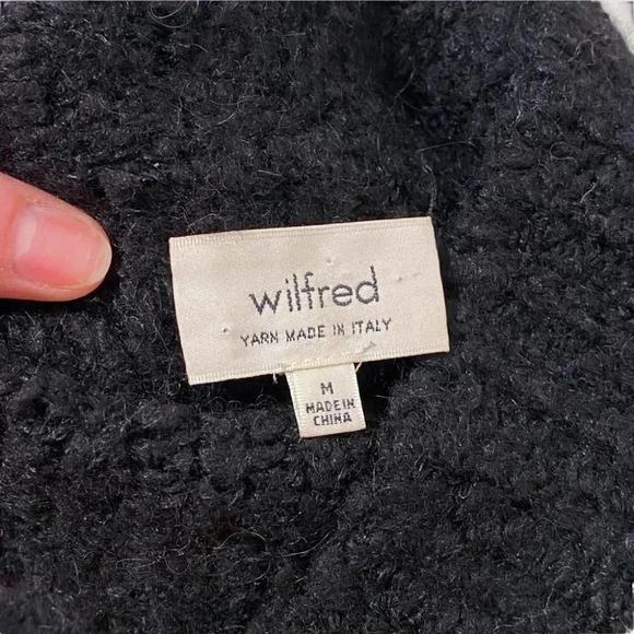 Aritzia Wilfred Alpaca Wool Blend Black Cowl Neck Boucle Sweater Dress Size M - Picture 6 of 7